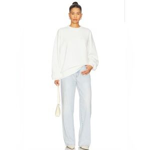 Anine Bing White Oversized Crewneck Sweatshirt